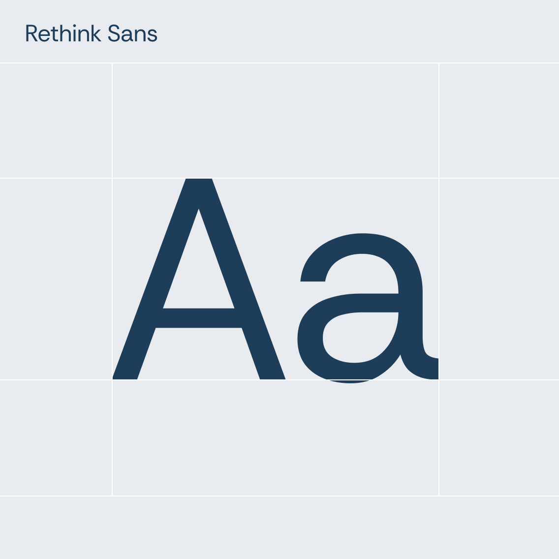 Typography outline in Rethink Sans

